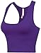 BEKDO Womens Basic Seamless Cropped Racerback Sports Tank Top-ONE Size-Purple