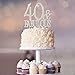 40 Cake Topper - Premium Silver Metal - 40 and Fabulous - 40th Birthday Party Sparkly Rhinestone Decoration Makes a Great Centerpiece - Now Protected in a Box