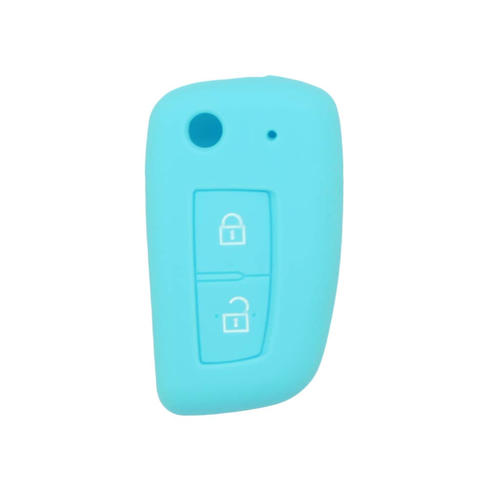 BROVACS Silicone Cover Protector Case Holder Skin Jacket Compatible with NISSAN 2 Button Remote Flip Key Fob CV9503 Light Blue
