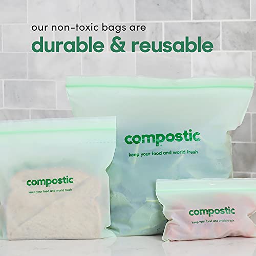 Compostic Home Compostable Resealable Snack Bags Eco Friendly