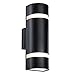 XiNBEi Lighting Outdoor Wall Sconce, Modern Water Proof D Shape Exterior Black Wall Light