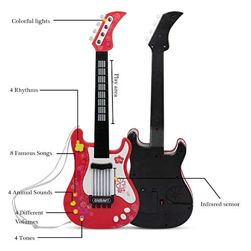 aPerfectLife Kids Electric Guitar Toys with Vibrant Sounds No String