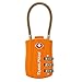 4 Pack TSA Approved Travel Combination Cable Luggage Locks for Suitcases & Backpacks - Orange