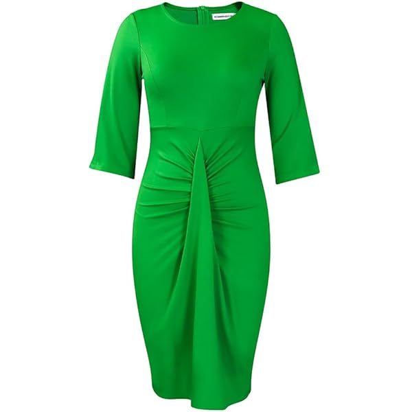 Pnpednde Womens Short Ruffle Sleeve Church Dress 50S Vintage Crew Neck