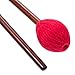 Tiptop Home Sudopo Frienda 1 Pair Medium Hard Yarn Head Keyboard Marimba Mallets with Maple Handles (Red)