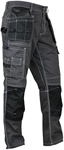 Fashio Mens Utility Work Pants Workwear Pants Cordura Knee Reinforcement Work Trousers