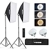 YICOE Softbox Lighting Kit Photography Photo Studio Equipment Continuous Lighting System with 5700K Energy Saving Light…