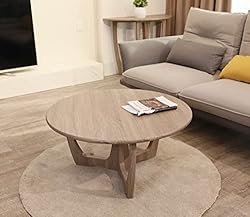 FINECASA Wooden Curved Leg Round Coffee