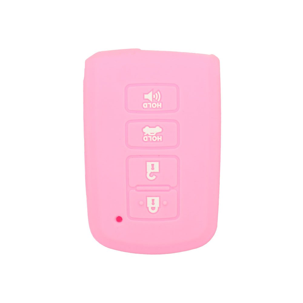 BROVACS Silicone Cover Protector Case Holder Skin Jacket Compatible with TOYOTA 4 Button Smart Remote Key Fob CV2419 Pink