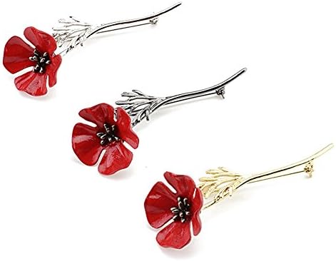 Vintage Poppy Flower Brooch Collar Pins Alloy for Men Jewelry Brooches