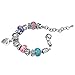 MANBARA Family Heart Dangle Bead Women's Bangle Bracelets