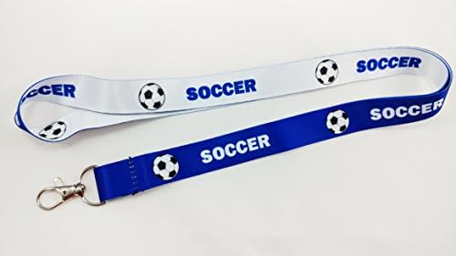 RockNerdy - Kids Soccer Reversible Lanyard Keychain w/Clasp - ID Lanyard for Keys Badge USB Whistle Passport - Sports…