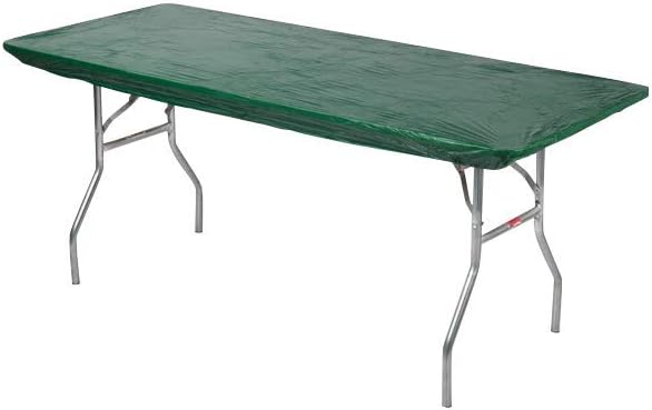 Kwik-Covers 6' Rectangle Plastic Table Covers 30" x 72", Bundle of 5 (Hunter Green)