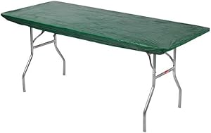 Kwik-Covers 6' Rectangle Plastic Table Covers 30" x 72", Bundle of 5 (Hunter Green)