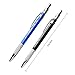 Green Convenience 2 Pieces 2.0mm Mechanical Pencils, High-End Premium Drawing Pencils, 24 Pieces Durable 2mm Lead Refills for Draft Drawing, Carpenter, Crafting, Art Sketching (Blue and Black)