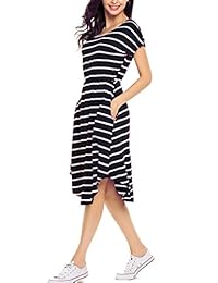 Qearal - Camiseta de manga corta para mujer con bolsillos