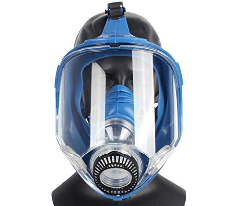 Induschoice Broad View Organic Vapor Full Face Respirator Mask Gas Mask Paint Pesticide Chemical Formaldehyde Anti Virus Respiratory Protection(Respirator +1 Pair Cartridges)