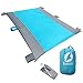 LEWONDE Sand Escape Beach Blanket - 7'x9' Oversized Lightweight Picnic Mat- Fordable Waterproof - 4 Sand Bags, Zippered Valuable Pocket - Free Ground Anchors - Ideal Family Travel Kit