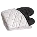 Deconovo Quilted Thick Kitchen Oven Mitt and Pot Holder Set Heat Resistant Flame Retardant Coating 100% Cotton Set of 2, Charcoal Black
