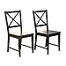 SilkWood Studio Virginia Set of 2 Solid Wood Cross Back Kitchen & Dining Room Chairs, Farmhouse Seating for Modern or Rustic Table, Traditional Style Furniture, Easy Assembly, Black