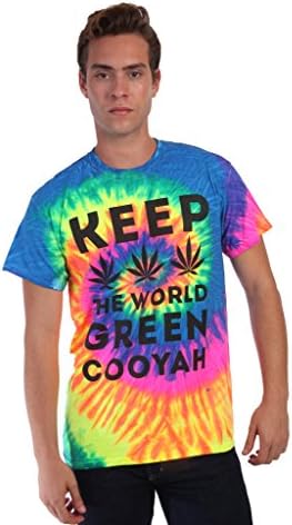 Cooyah Keep The World Green Men's Tye-Dye T-Shirt - Marijuana Leaf