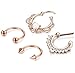 Jstyle 4 Pcs 316L Stainless Steel Septum Ring Nose Hoop Piercing 16G 8MM Silver Rose Gold Tone (4pcs Rose-Gold Tone)