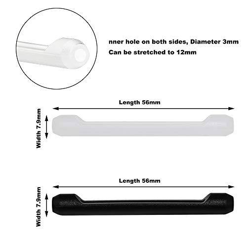 Silicone Eyeglass Retainers Eyewear Retainer Glasses Retainers Grip - Nerd Comfort Eyeglasses Temple Tips - Anti-Slip Elastic Comfort Glasses Retainers Black&Clear (6 Pairs)