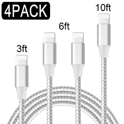 image for Aitaton MFi Certified iPhone Charger Lightning Cable 4 Pack[3/6/6/10FT