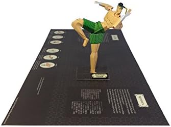 World's first 3D Thai Boxing (Muaythai) Pop-Up Card Hand-made Model for Greeting and Collection (Hanuman Tayarn - Green - Knee Strike)