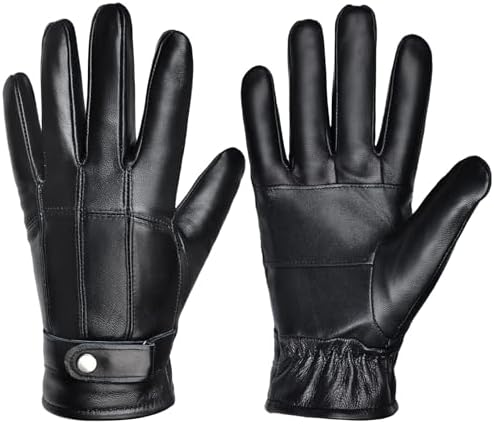 【カシミヤ】WASHABLE LEATHER GLOVES [BUSINESS] Harssidanzar Leather Gloves for Men, Winter Sheepskin Driving