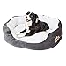 MINGLIFE Pet Dog Bed | Plush Faux Fur & Suede Sofa-Style Traditional Living Room Couch Pet Bed w/Removable Cover for Dogs & Cats - Available in Multiple Colors & Styles (Gray)
