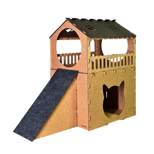 Casinha de Gato MDF CRU 2 Andares com Rampa Arranhador