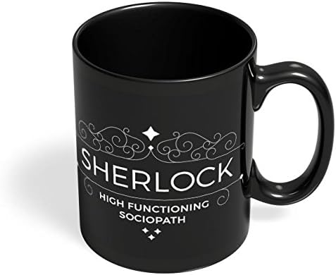 PosterGuy Black Coffee Mugs - High Functioning Sociopath | Sherlock | Designed by: MonkeyMan