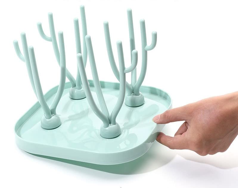 PIQIUQIU Dish Drainer for Baby Bottles, Drying Rack Baby Bottles, Bottle Holder Baby, Dish Drainer Bottles 21 x 21 x 16.5 cm