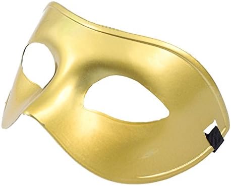 Soule Fashion Classic Women/Men Masquerade Half Face Mask for Party Costume Ball Birthday party Prom Mardi Gras (Golden)