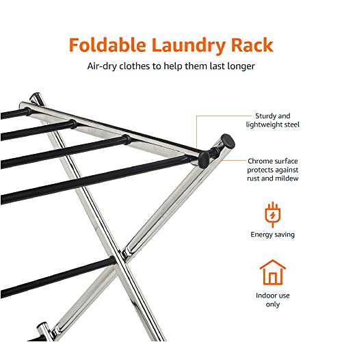 Amazon Basics Foldable Laundry Rack for Air Drying Clothing 41.8" x
