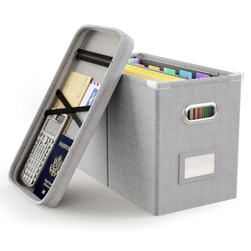 Oterri File Organizer Box with Lid, Hanging Filing