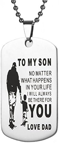 Cyntan Pendents Military Dog Tags Necklace Dad To Son Dog Tag Necklace Military Mens Jewelry Personalized Custom Dog Tags Pendant Love Gift