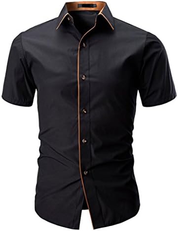 Covermason Mens Classic Short Sleeve Shirts,Men's Shirt Short Sleeved Casual Shirts Regular Fit,Fit Dress Shirts Short Sleeves Elastic Button Down Dress Shirts, Stretchy Casual Shir