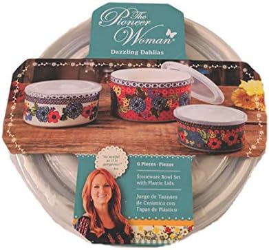 Pioneer Woman Dazzling Dahlias Stoneware Bowl Set 6 pcs