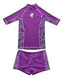 CharmLeaks Girls Short Sleeve Rash Guard Swimwear Two Piece UV Sun Protection Shirts