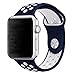 StarMoring Soft Silicone Sport Band Replacement Wrist Strap for iWatch Apple Watch Series 1 Series 2,42mm,S/M,NavyBlue and White