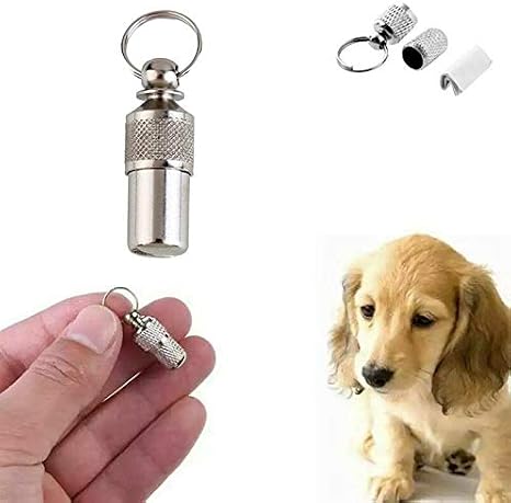Amazon Com 1pc Anti Lost Pet Id Dog Collar Id s Name Address Label Storage Barrel Tube For Cats Dogs Pet Collar Pendant Supplies Kitchen Dining