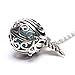Kayder Antique Silver Angel Wing Filigree Heart-Shaped Locket Essential Oil Diffuser Aromatherapy Pendant Necklace with 7 Color Yoga Chakra Lava Rock Bead Inserts, 20