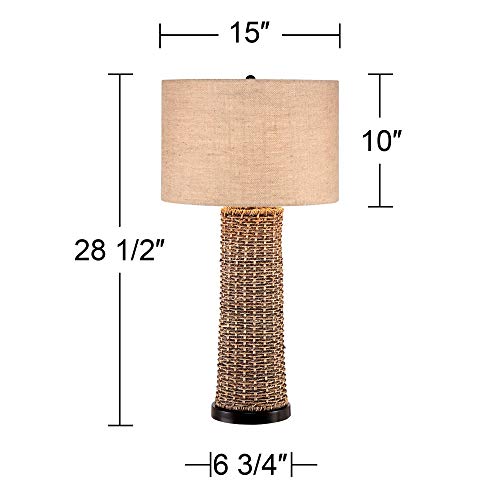 Coastal-Table-Lamp-Woven-Seagrass-Burlap-Drum-Shade-for-Living-Room-Family-Bedroom-Bedside-Nightstand-Office-360-Lighting Coastal Table Lamp Woven Seagrass Burlap Drum Shade for Living Room Family Bedroom Bedside Nightstand Office - 360…