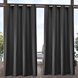 Exclusive Home Curtains Indoor/Outdoor Solid Curtain Panel, 54x120, Charcoal