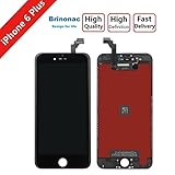 Screen Replacement for iPhone 6 Plus Black Brinonac LCD Display Touch Screen Digitizer Assembly Replacement Screen with Repair Tool kit + Tempered Glass Screen Protector + Instruction