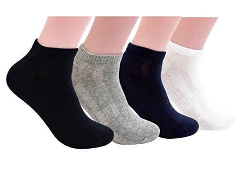 Spikerking Men's Summer Solid Color Socks Crew Cotton Socks 4 Pack,4 Pack-4 Color