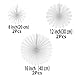 White Party Hanging Paper Fans Bridal Shower Wedding Engagement Ceiling Hangings Baby Shower Birthday Party Decorations, 6pc