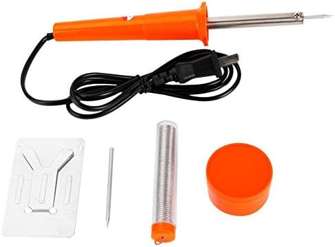 Soldering Iron Tips Electric Rework Soldering Iron Welding Tools Kit with Paste Flux Soldering Iron Tips 110V 30W 5in1 Orange New